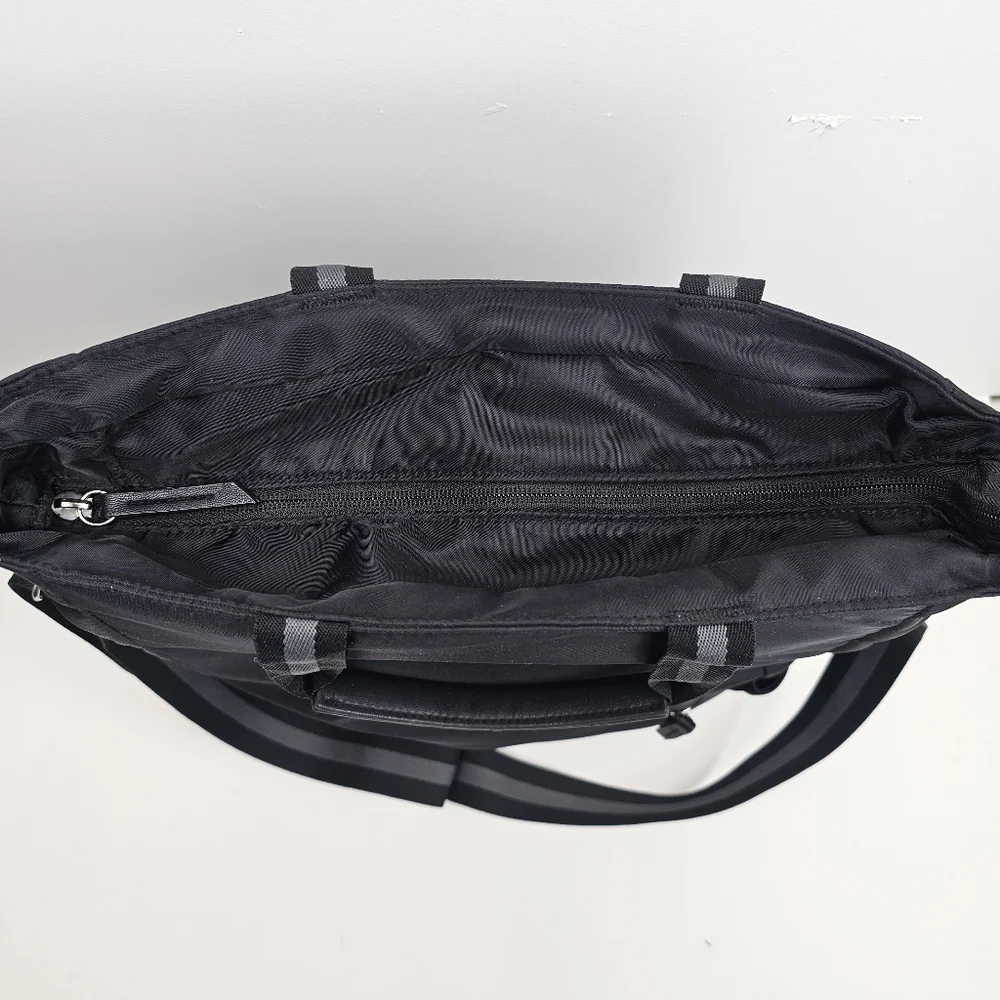 Cynthia Rowley Black Convertible Backpack Laptop Travel Bag, Trolley Sleeve, EUC